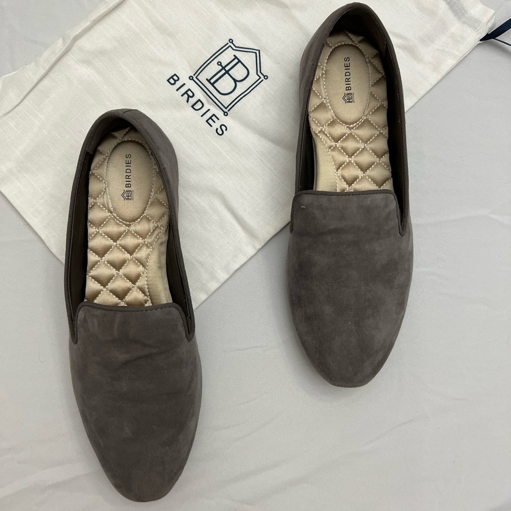The Starling Birdies in grey suede